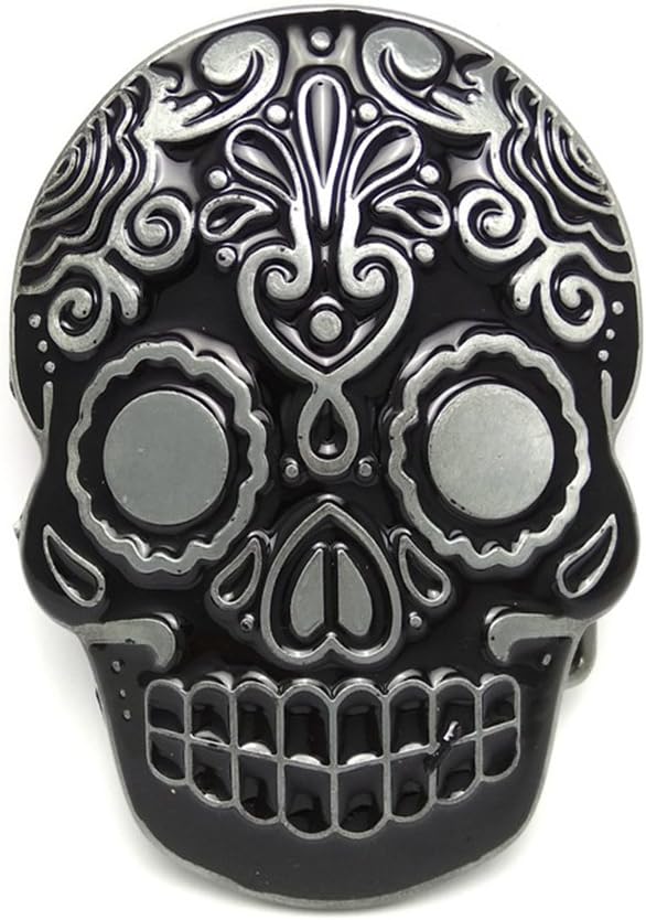 YONE Mexican Katrina Skull Belt Buckle Black