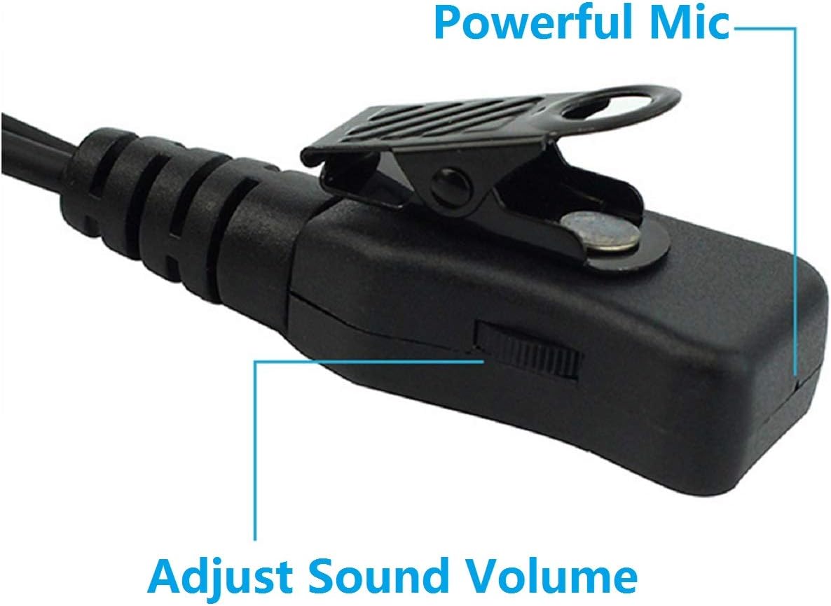 Retevis Walike Talkie Earpiece with Mic G Shape 2 Pin Adjustable Volume Headset for Retevis H-777 RT22 RT21 Baofeng UV-5R 888S 2 Way Radio (10 Pack)