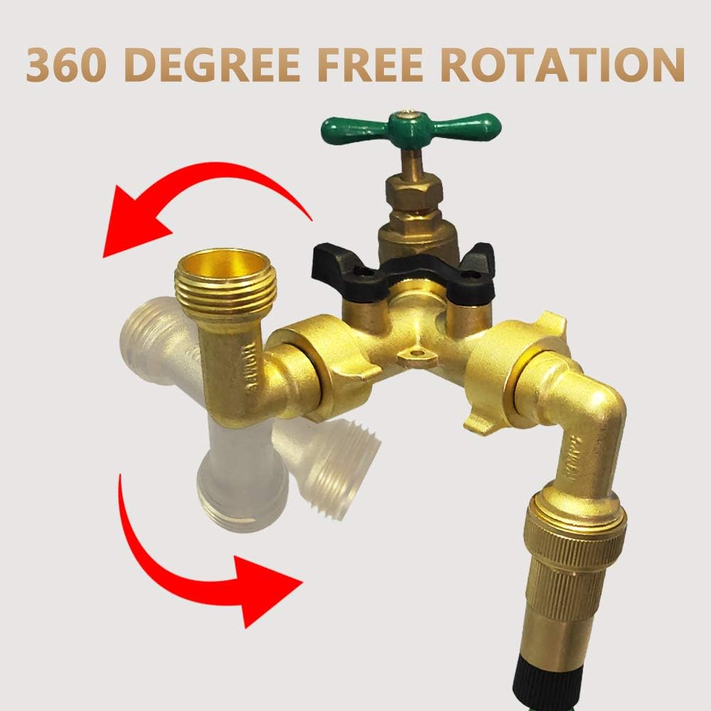 HQMPC Garden Hose Connector 90 Degree Brass Garden Hose Elbow Solid Brass Adapter (2Pcs)+ Extra 4 Pressure Washers : Garden & Outdoor