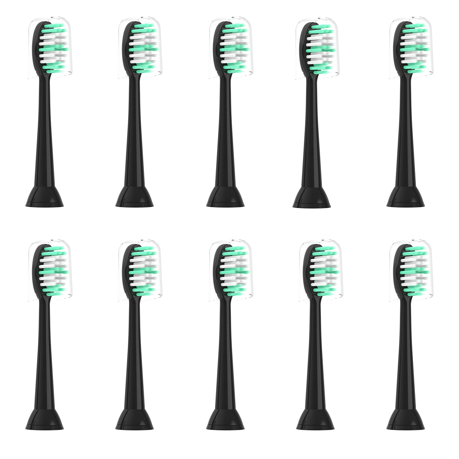 Photo 1 of Everystep Replacement Toothbrush Heads 10 Pack Compatible with AquaSonic Black Series for Vibe Series Black Series pro, and for Duo Series pro Electric Toothbrush,Soft Balck