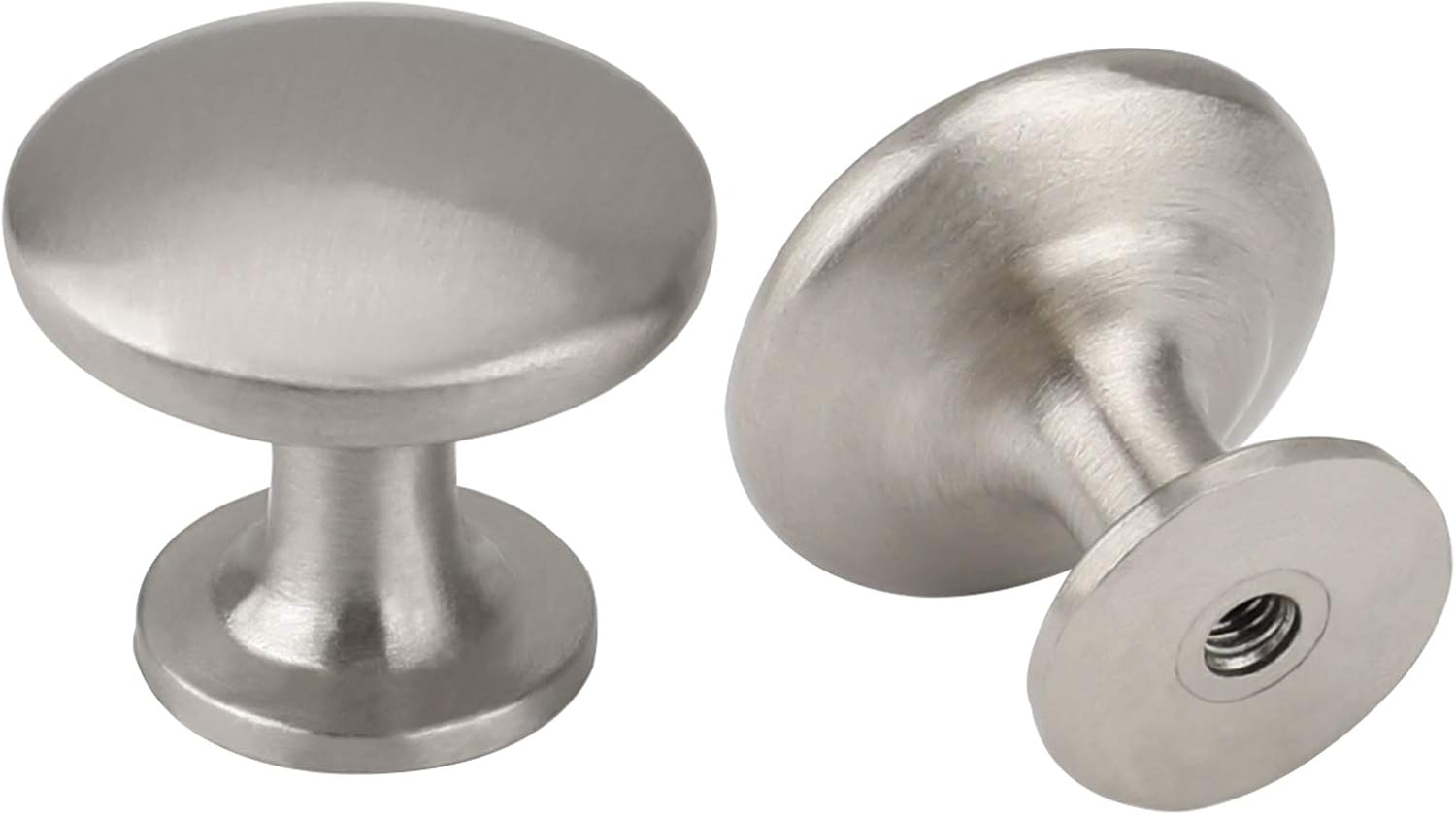 LONTAN 5 Pack Brushed Nickel Door Knobs Drawer Knobs for Kitchen Door Cabinet Pulls Zinc Alloy Kitchen Cupboard Furniture