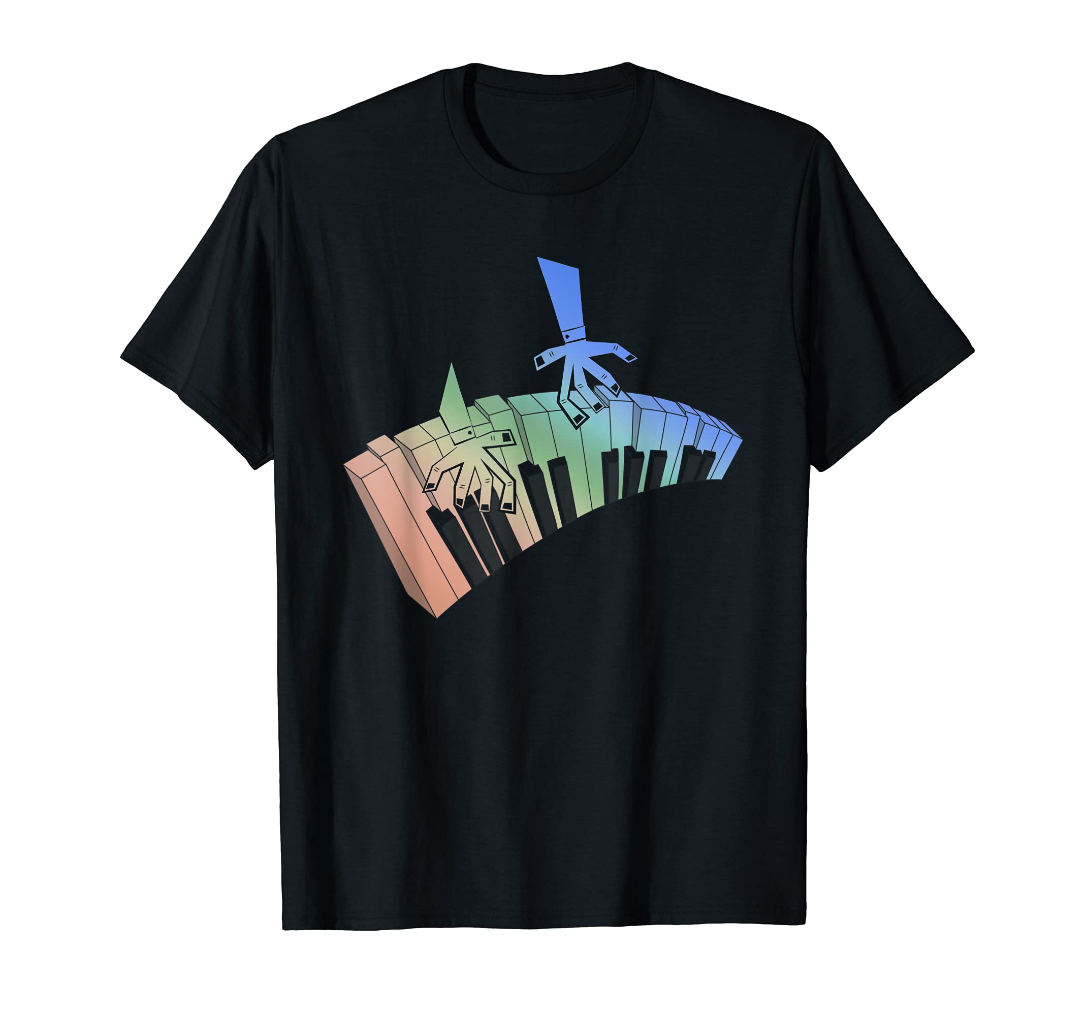 Colorful Piano Keyboard Musician Pianist Music Notes Piano T-Shirt