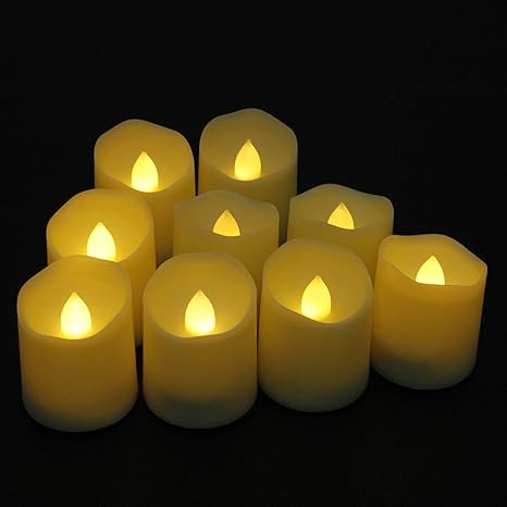 Kefflum LED Flammenlose Kerzen 9 LED-Leuchten 3 Modi Kerze mit Timer, Fernbedienung und batteriesfor Weihnachtsbaum, Weihnach