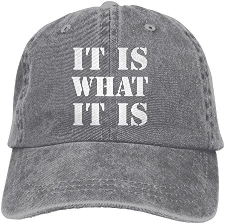 IT IS WHAT IT IS Washed Retro Adjustable Denim Hats Gym Caps For Woman And Man