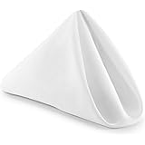 Lann's Linens - 1 Dozen 20 in. Cloth Dinner Napkins w/Hemmed Edges - White