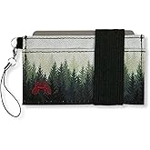 Crabby Gear Thin Minimalist Wallet - Adventure Series - Carry Cards, Cash, Phone, Keys - Securely Holds for Easy Access - Ultra Thin Front Pocket Wallet 4" x 2" (Pine Forest)