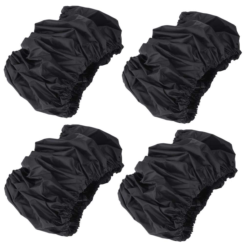 4Pcs/Set Wheels Covers Classic Accessories Oxford Cloth Fabric for Child Kid Baby Stroller Dustproof Tire Cover (Black L)