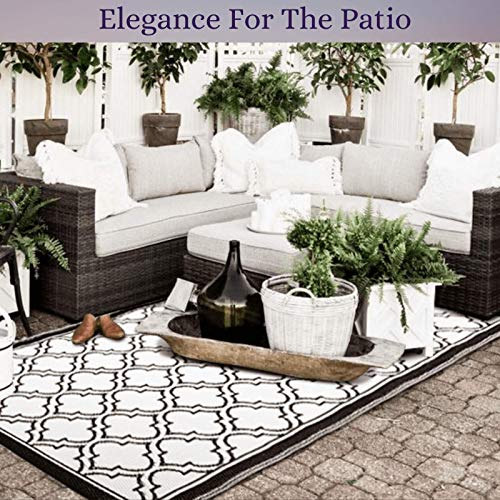 Recycled Plastic Outdoor Rug (4'x 6') Camping Rugs for Outside Your