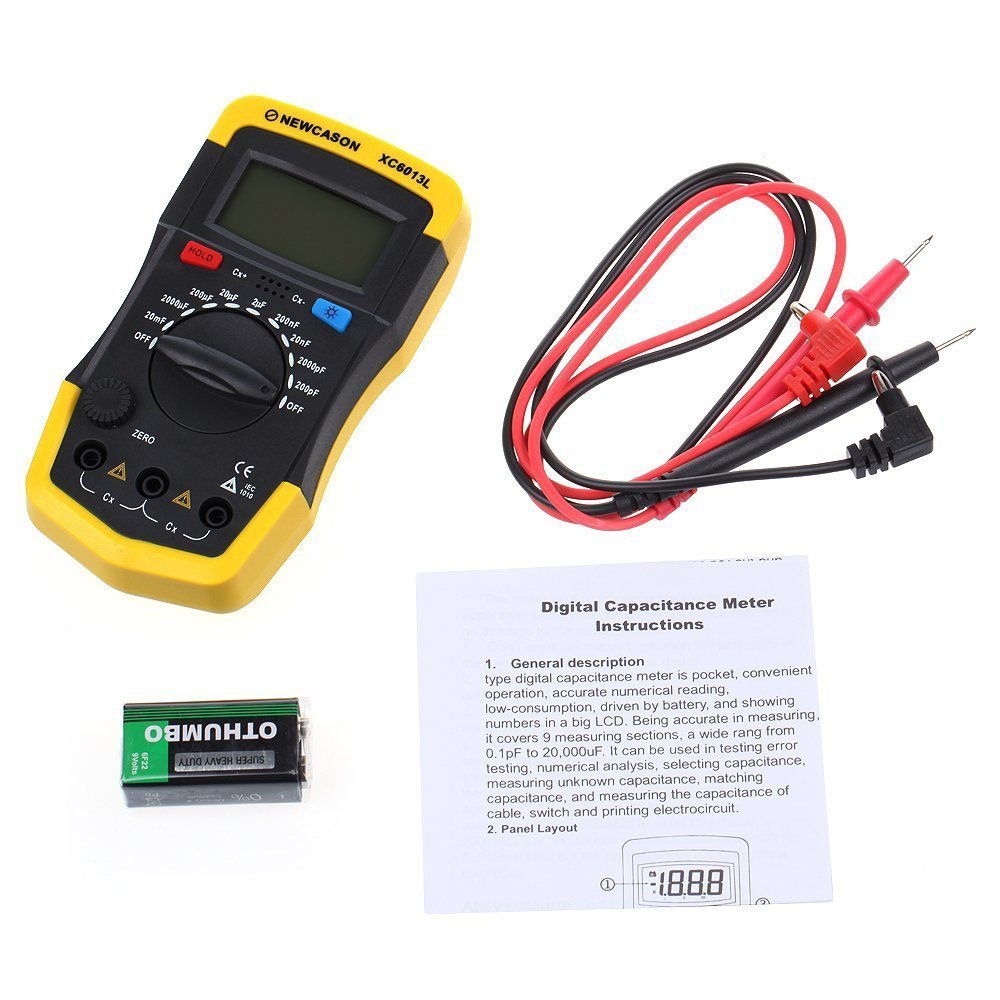 NEWCASON LCD Digital Meter XC6013L Capacitance Capacitor Tester mF uF Circuit Gauge Capacitance