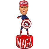 LEMONSODA Donald Trump 2024 Collectibles Merchandise for Patriotic Americans - Talking Bobble Head with Audio Lines, Iconic Phrases - Handmade President Bobbleheads Figures - (Shield)