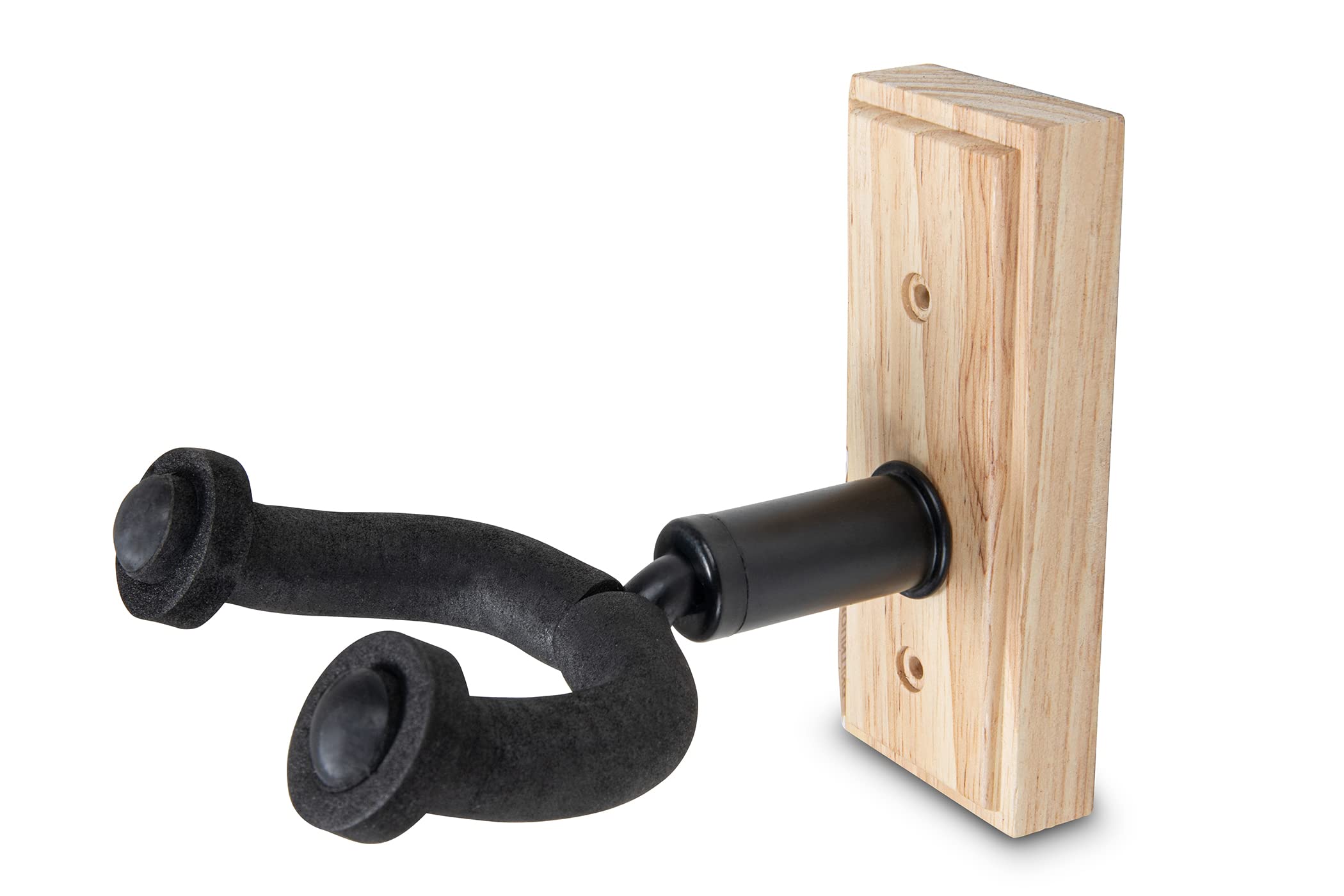 GEWA Guitar Wall Mount - For Acoustic Guitar and Electric Guitar - Alder Wood - Rotating Fork - Rubber Coated - Incl. Mounting Material - Natural - GH-10N