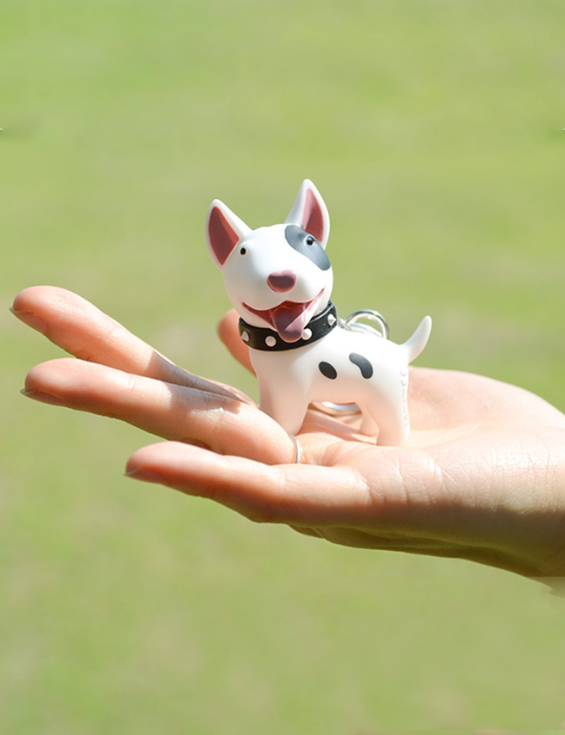 DomeStar Dog Keychain Charms, Bull Terrier Ring Cute Keychains Car Key Chain for Kids Adults