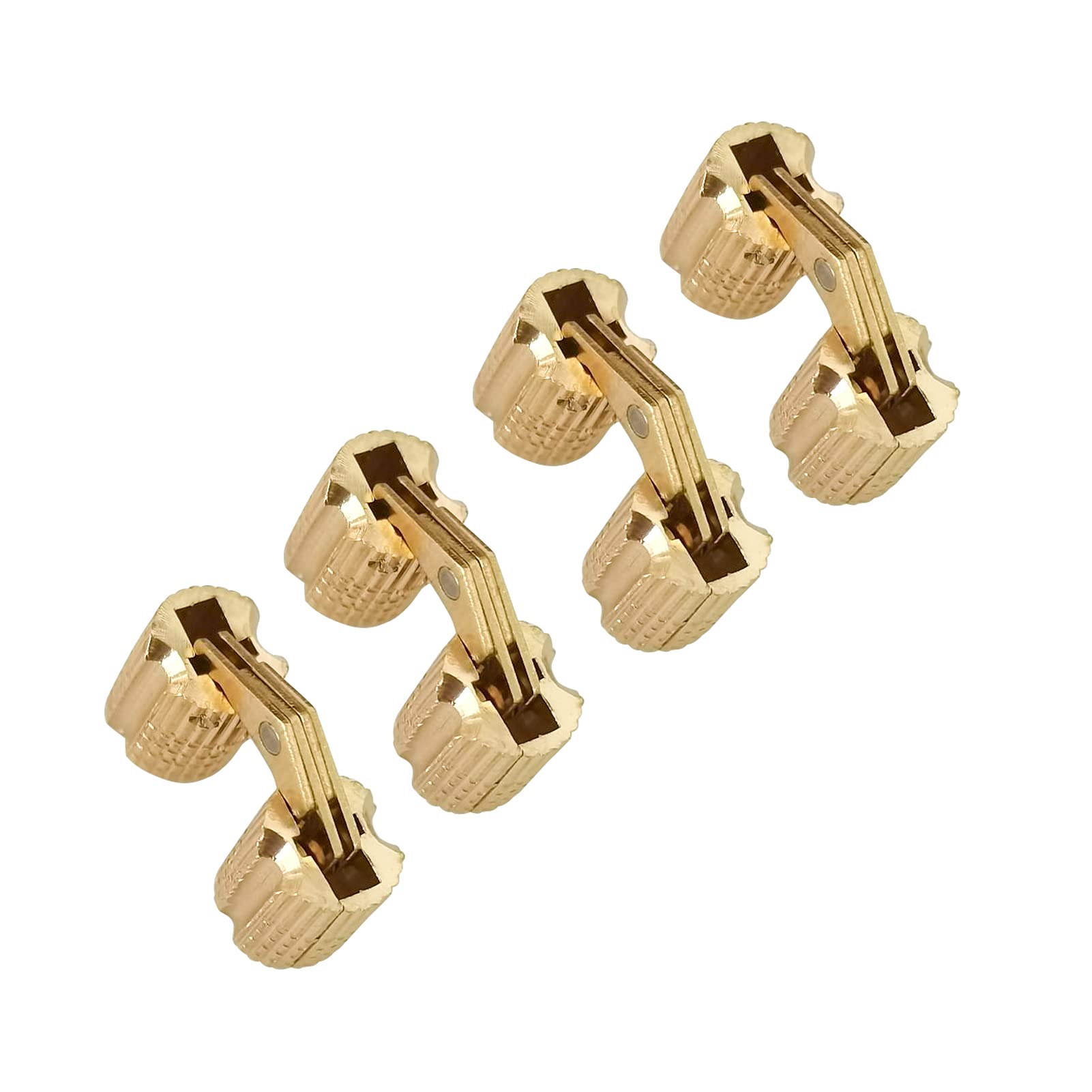 Barrel Hinge,Jadeshay 4pcs Hidden Hinges 180 Degree Opening Angle,8MM Cylindrical Brass Hinges Furniture Cabinet Door Hinge Concealed Hinge,for Jewelry Box DIY Hand Craft