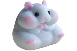 Handmade Flocked Hamster Taba Squishy Toy - Cute Realistic Silicone Animal Fidget Sensory Toy, Ultra-Soft Stress Relief Squee