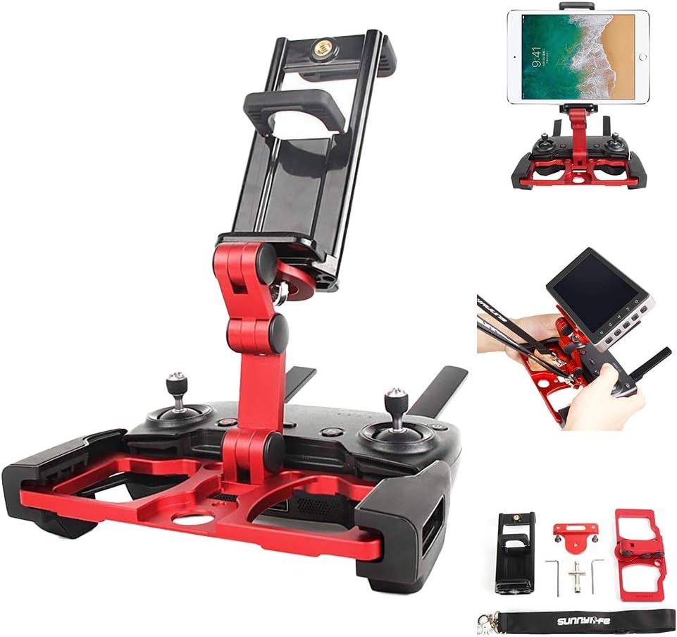 Favrison Foldable Mount Holder Versatile Stand Base for DJI Remote Control CrystalSky Monitor Smartphone Tablet/iPad, Extended Support Stand Bracket Clip for DJI Mavic 2/ Mavic Pro/AIR/Spark RC
