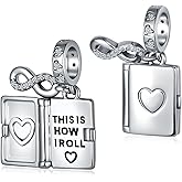 Zunxinsan Book Charms 925 Sterling Silver Book Jewelry Librarian Jewelry Gifts for Women