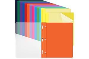 Feifeiya 48 Pack Plastic Report Covers with 3 Prongs Presentation Folders Bulk, 100 Sheet Capacity, Clear Front Report Covers for Presentation Document Paper School Office Supplies (Colorful)