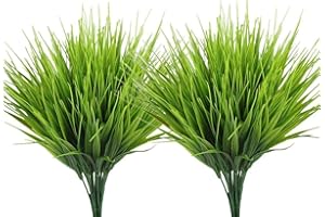 LOVENIMEN Artificial Wheat Grass, Faux Plastic Plants Fake Green Shrubs, Wholesale Greenery Bushes Indoor Outdoor Outside Hom