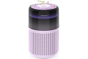 AIRROMI Air Purifier for Bedroom Home,HEPA Filter,Covers Upto 549 Ft²,Quiet 360°intake Air Cleaner with Fragrance ponge for Better Sleep,Night Light,Filters Smoke,Pet Dander,Allergies,Dust,A2005Purple