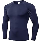 WRAGCFM Men's Compression Shirts Long Sleeve Quick Dry Athletic Running T-Shirt Workout Sports Gym Base Layer Tops