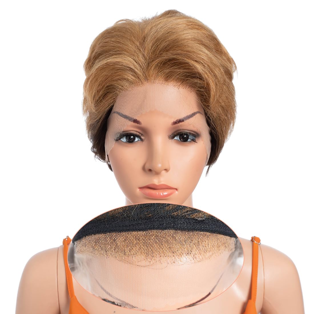 N BLE STAR 8 Inch Short Lace Front Wigs Human Hair 13X1 Short Wig 150% Density Human Hair Wigs Balayage Blonde/brown Short Wigs for Black Women Human Hair 4/27-1#