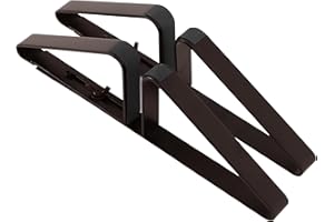 PUPETPO Support Feet for Pet Gate (Updated Version), Pet Gate Metal Support Feet Set of 2 for Extra Wide Foldable Dog Gate, Easy to Install, A Pair of Safety Fence Feet for Wooden Dog Gate, Brown