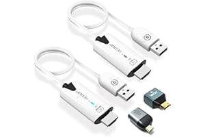 EDUP Wireless HDMI Transmitter and Receiver, 1080P Wireless HDMI Extender 165FT/50M Range, Plug&Play, Video Audio Projection for PC/TV Box to TV/Projector/Monitor + Mini HDMI Adapter & Type C Adapter