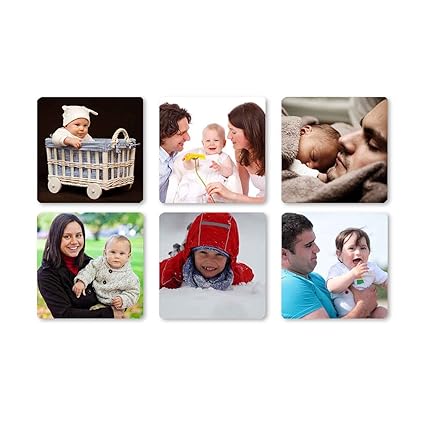 Clixicle Customized Mini Square Fridge Photo Magnets Set of 6, 2in x 2in Each