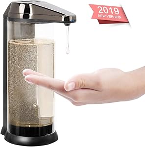 Secura 17oz / 500ml Premium Touchless Battery Operated Electric Automatic Soap Dispenser w/Adjustable Soap Dispensing Volume Control Dial 2-Year Warranty (Dark Gunmetal)