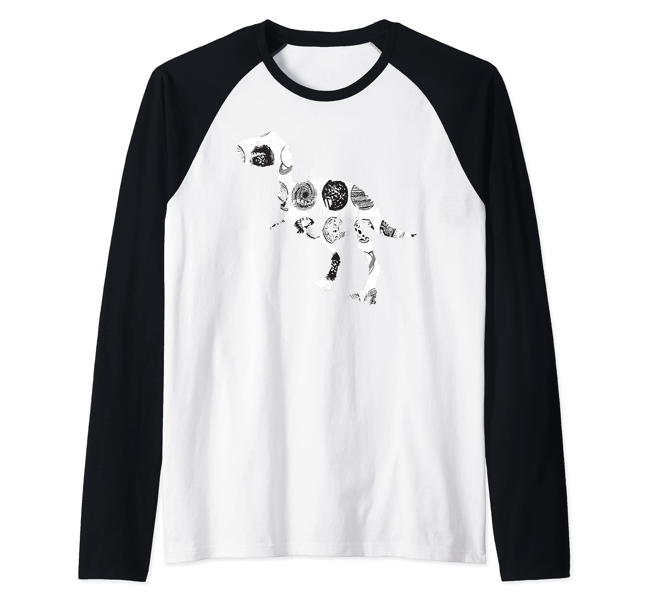 Tyrannosaurus Rex Animal T-Rex Creepy Dinosaur Raglan Baseball Tee