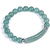 Unisex Healing Stone Bracelets Natural Gemstone Charm Stretch Bracelet Crystal Energy Heart Charm Tiger Eye 8MM Beads Bracelet Handmade Meditation Stone Jewelry Elastic Yoga Bracelet