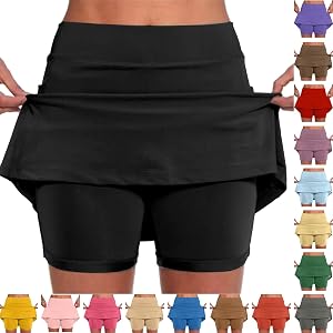 Skorts for Women with Pockets High Waisted Tummy Control Skirts Plus Size Casual Summer Athletic Skort