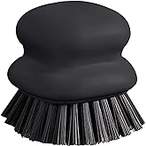 Dish Brush with Handle, Kitchen Scrub Brushes for Cleaning, Dish Scrubber with Nylon bristles for Sink, Pots, Pans(1Pack Black Nylon bristles)