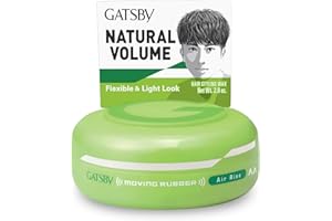 GATSBY Moving Rubber Air Rise Hair Wax, English Version, 80g/2.8oz