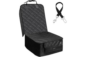 Dog Car Seat Cover for Front Seat, Waterproof Pet Seat Cover with Mesh Window and Zipper Open, Scratchproof Dog Car Hammock f