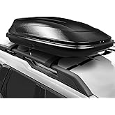 D SOLUTIONS Hard Shell Roof Top Cargo Carrier Waterproof Travel Luggage Box | Universal Mounting for Travel Storage, 110LBS Weight Capacity with Security Keys, 53 x 34 x 15 Inches, Black (11 Cubic)
