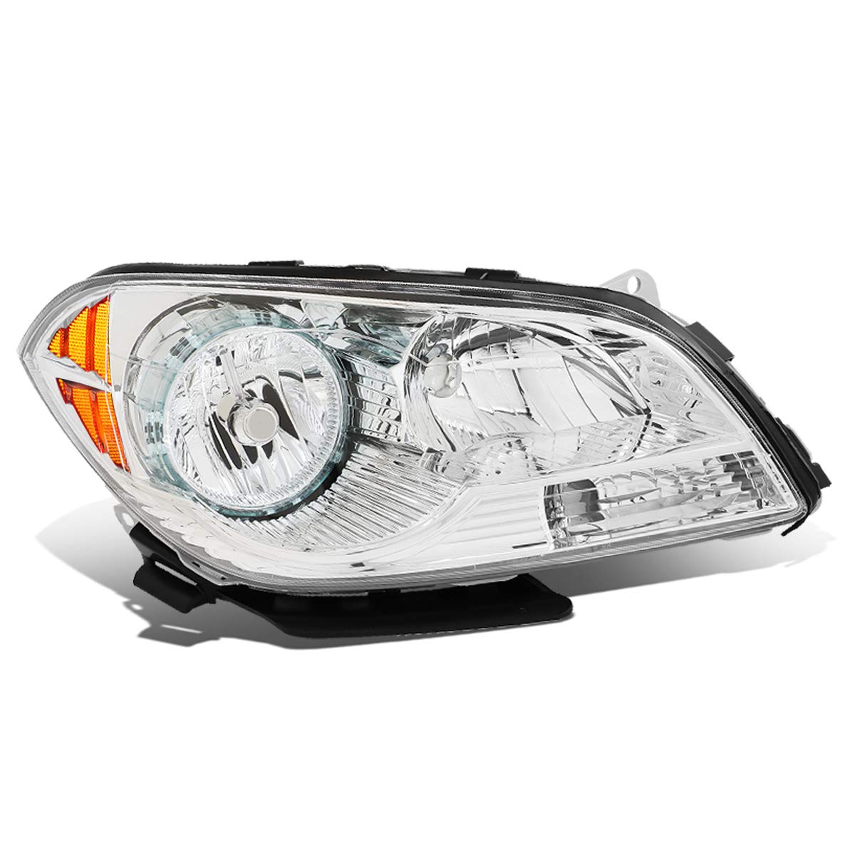 DNA Motoring OEM-HL-0114-R Chrome Housing Factory Style Passenger Side Headlight Lamp Replacement For 08-12 Malibu