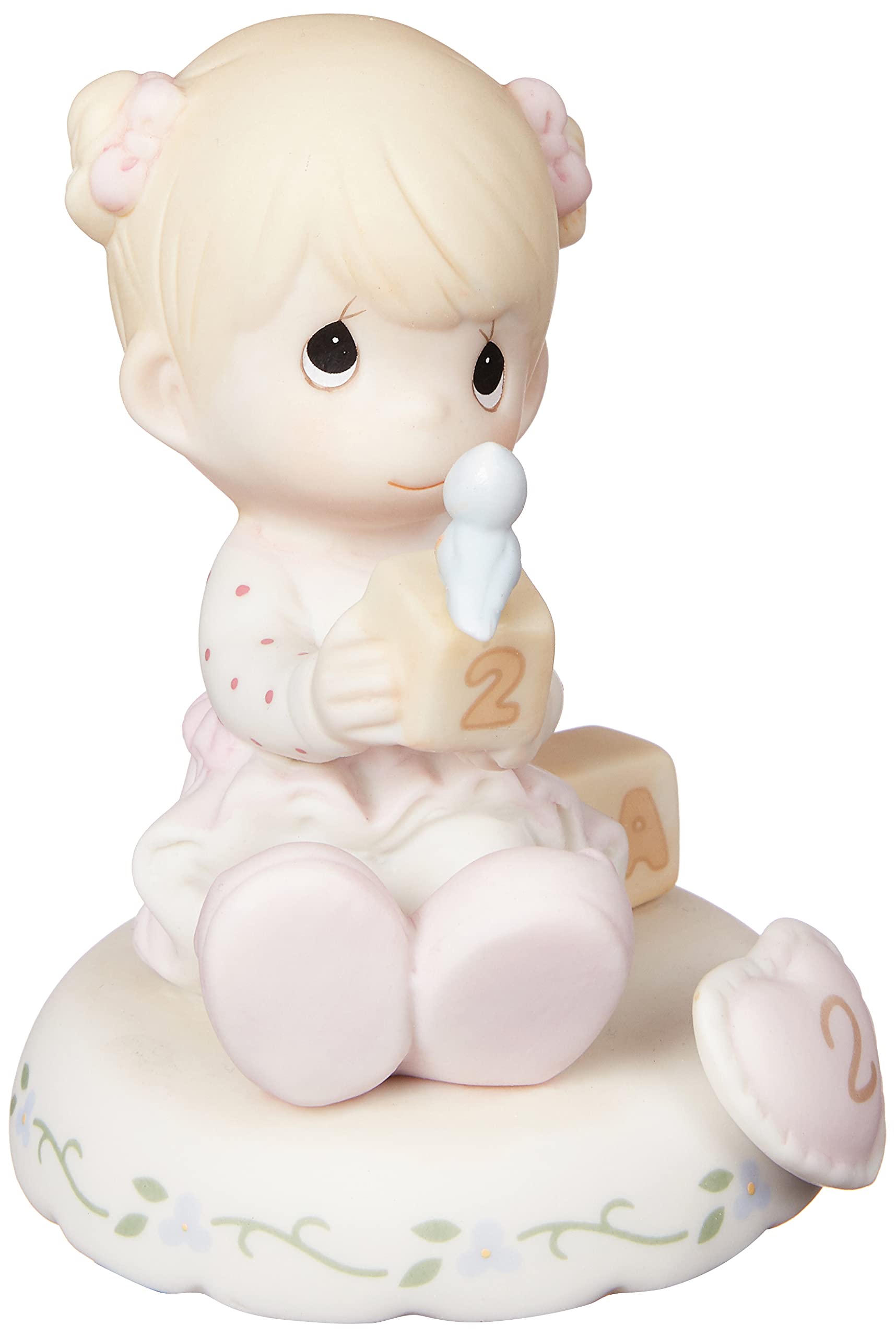 Precious Moments, Growing In Grace, Age 2, Bisque Porcelain Figurine, Blonde Girl, 142011