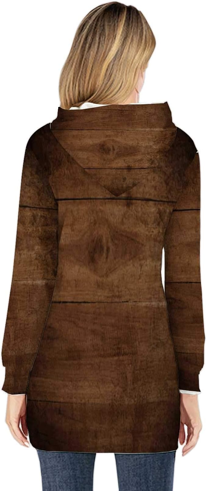 Amazon Com Old Dark Textured Wooden Women S Sweatshirt Casual Long Sleeve Pullover Hoodie Dress The Surface Of The Brown Wood Textu Clothing
