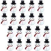 Toddmomy Mini Snowman Figurines 50Pcs Resin Christmas Ornaments with Hats for Holiday Tabletop and Micro Landscape Decor