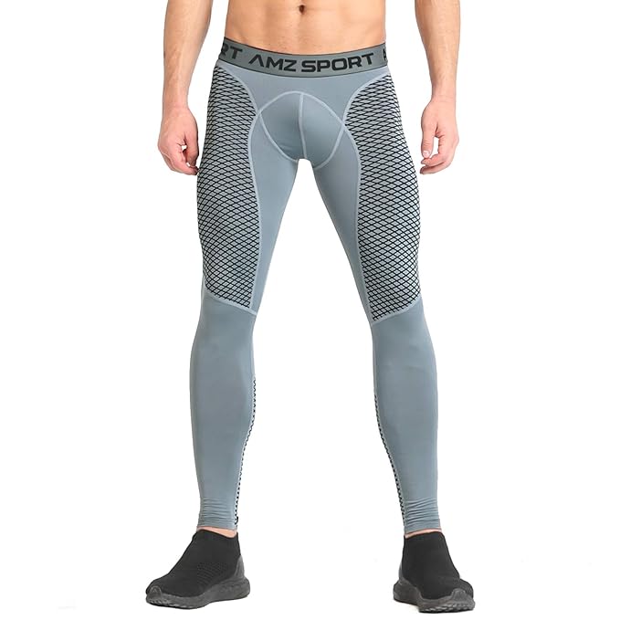 AMZSPORT Men's Compression Tights Thermal Base Layers Running Leggings