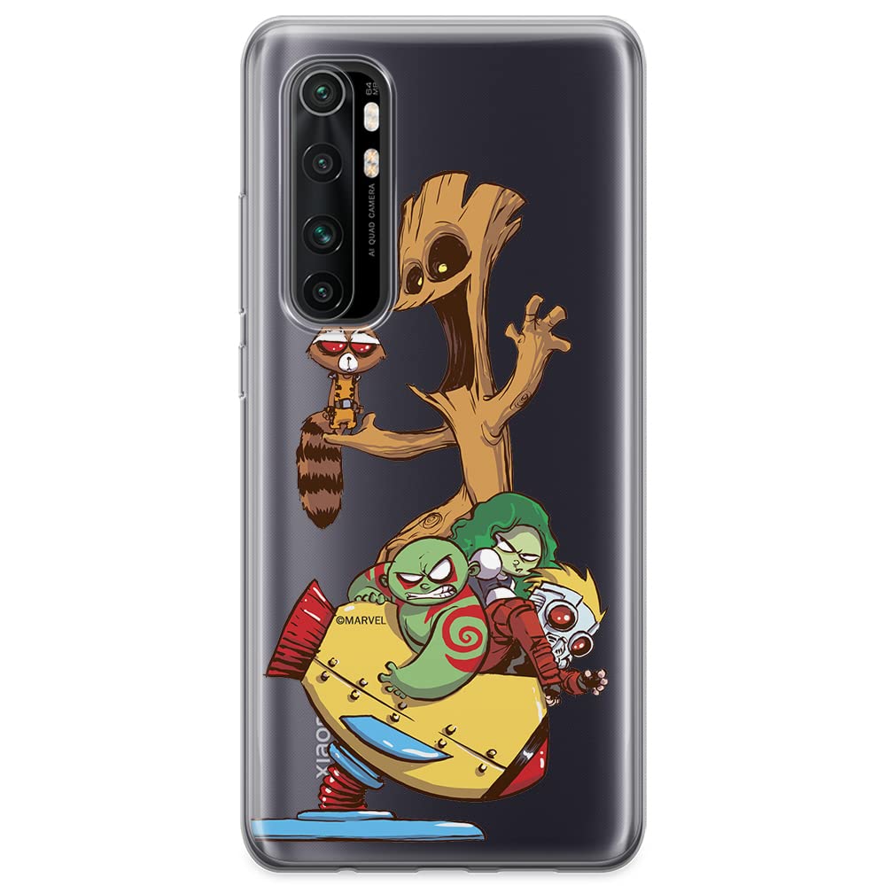 ERT GROUP mobile phone case for Xiaomi MI NOTE 10 Lite original and officially Licensed Marvel pattern Guardians of the Galaxy 020 adapted to the shape of the mobile phone, partially transparent