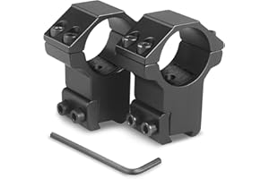 Modkin 1 Inch Dovetail Scope Rings, High Profile Scope Mount for 11 mm Dovetail Rails -2 Pieces (One has Stop pin)