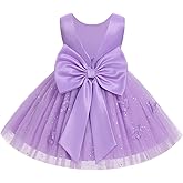 IDOPIP Toddler Baby Girls Shiny Butterfly Tutu Dress Birthday Party Pageant Flower Girl Wedding V-Backless Bowknot Dresses