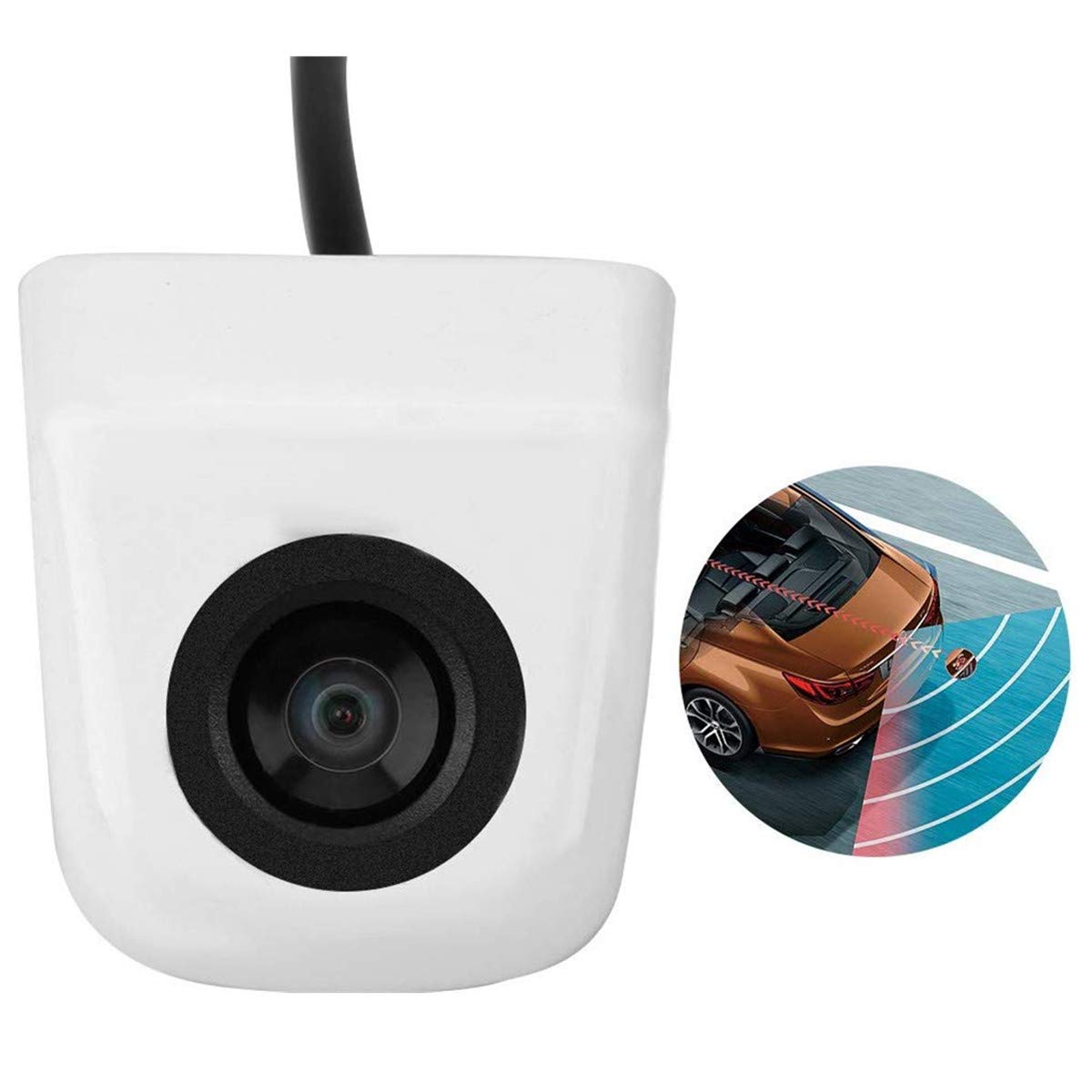 Backup Camera HD Night Vision 170 Degree Car Rear View Parking Camera Waterproof Car Reverse Camera (White)