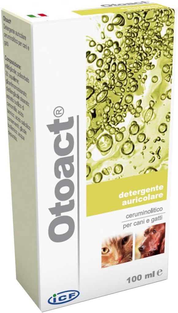 Otoact, Limpiador de Orejas Ceruminolítico para Perros y Gatos, 100 ml