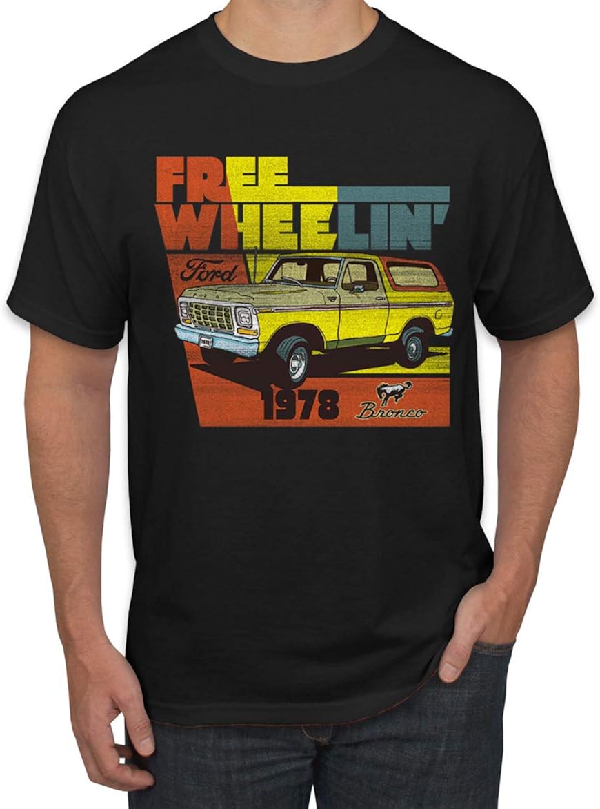 1970s ford cars for sale on Ford Free Wheelin 1978 Bronco Classic Rasta 70s Mens Cars And Trucks Graphic T Shirt Amazon Com