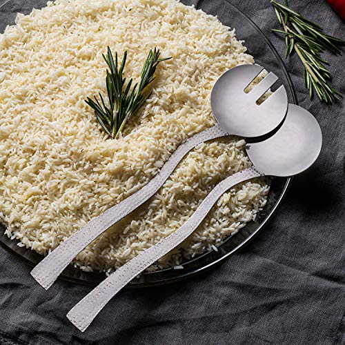 Colleta Home Hammered Stainless Steel Serving Utensils Salad Spoons