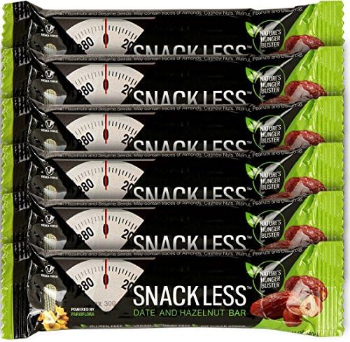 Snack Less Weight Loss Bar - Nature's Hunger Buster! Date, and Hazelnut - 6 Pack
