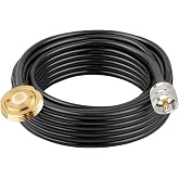 XRDS RF NMO Antenna Mount to UHF PL259 RG58 Cable - 25FT CB Antenna Cable Extension to PL259 for NMO VHF/UHF/CB Radio Antenna